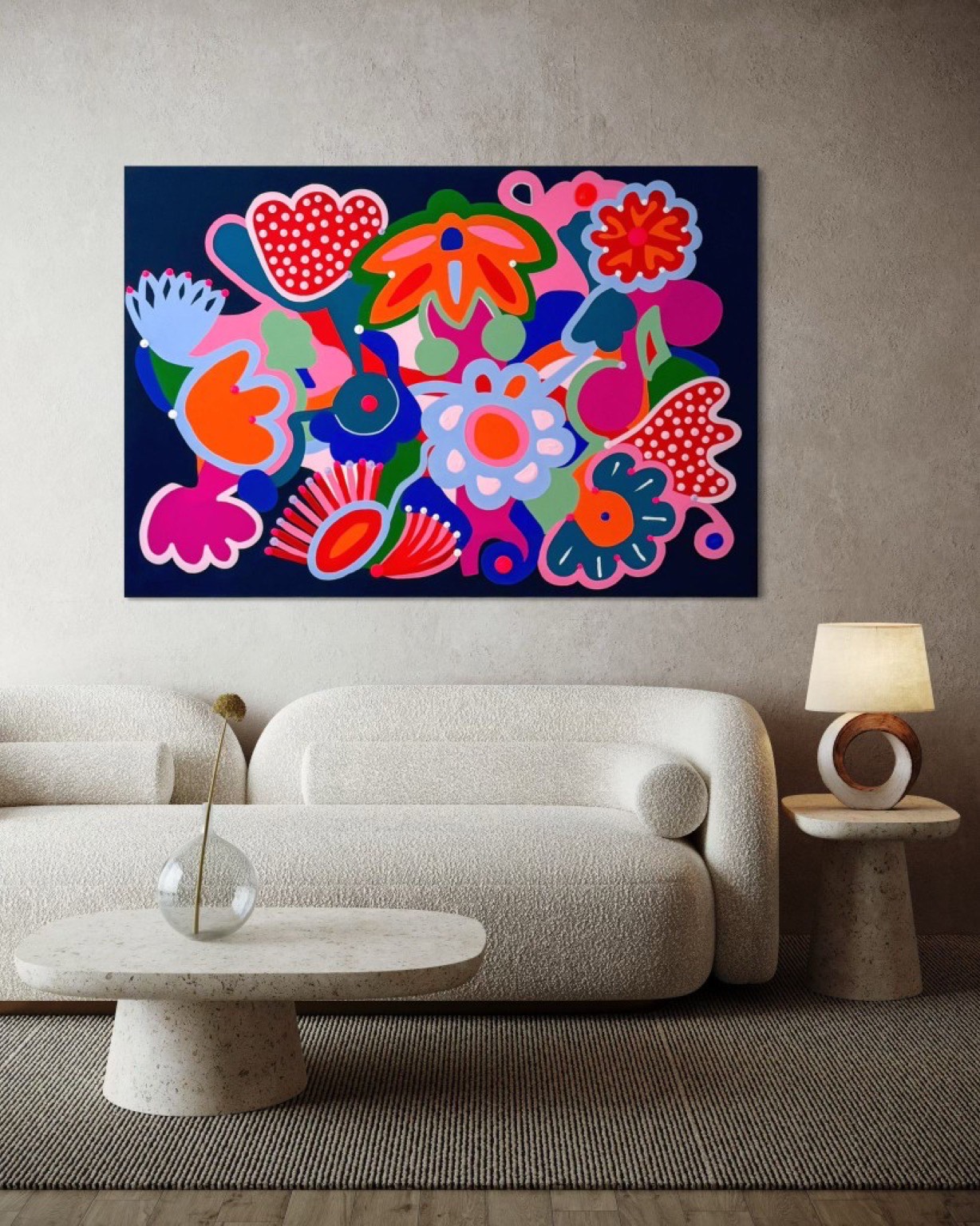 Barbara Cox abstract painting in a modern interior